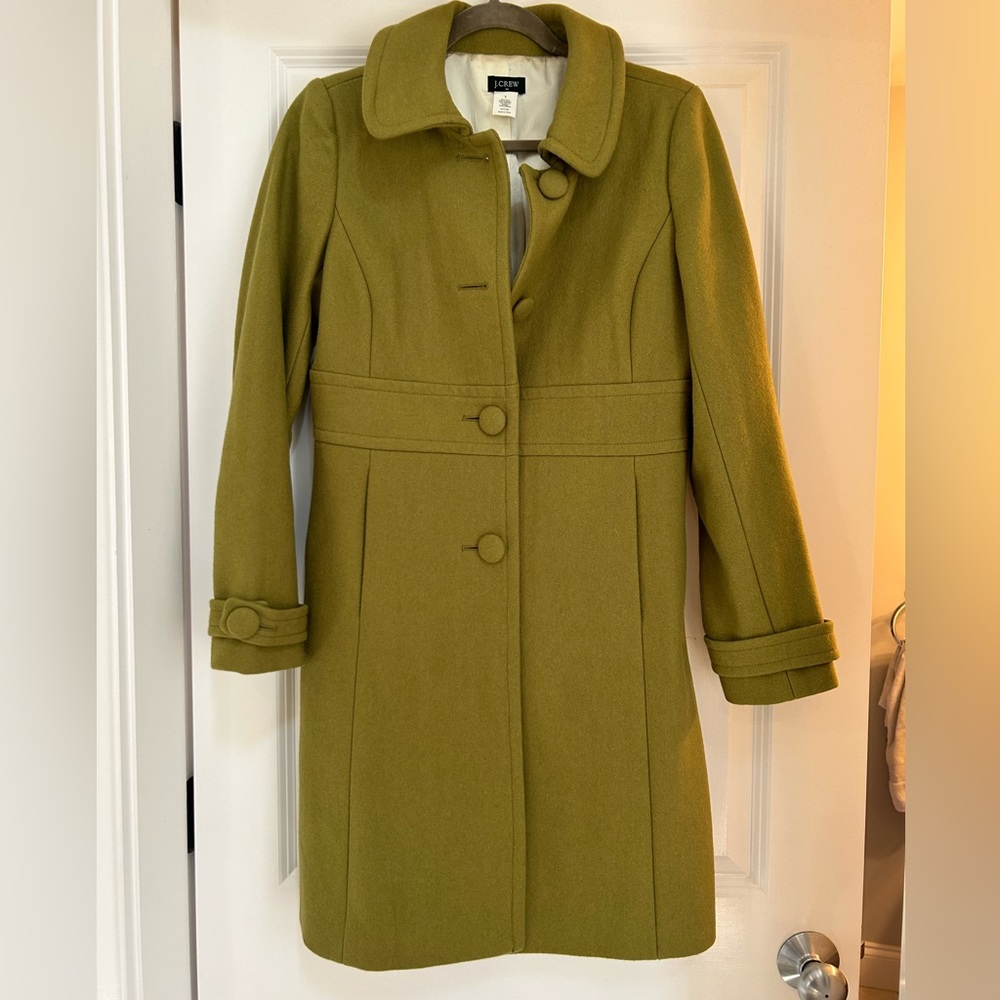 J. Crew Lady Day Pea Coat Chartreuse Green